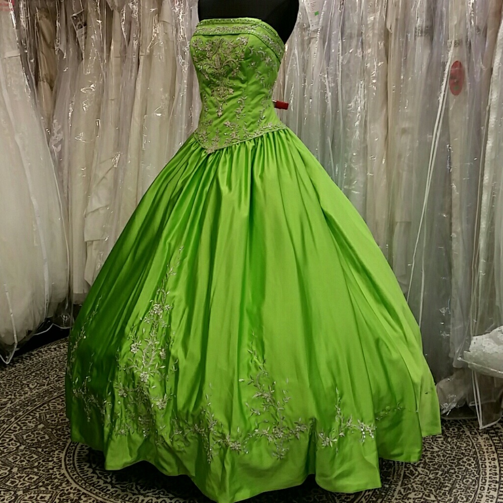 Vintage Lime Green Ballgown